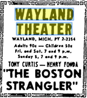1969 ad Wayland Theatre (Regent Theatre), Wayland
